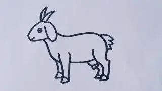 Easy Goat drawing 🐐// How to draw a Goat (Cartoon) easy step by step