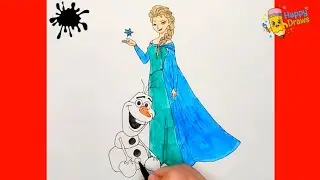 Let's Draw Elsa from Frozen 2 | Easy Elsa and Olaf Drawing & Coloring Fun&nbsp;for Kids & Beginners