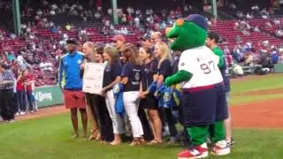 Red Sox Foundation marathon runners at Fenway