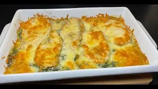 Recette FACILE  de GRATIN d'ESCALOPE DE POULET 🍗 et d'ÉPINARDS vraiment DÉLICIEUX 😋