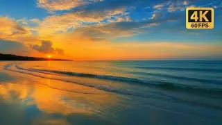 Peaceful Sunset Ocean ASMR 4K | Soothing Sea Waves for Deep Sleep & Healing