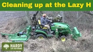 John Deere 1025R and 4052R Team-Up to Clean-up at the Lazy H