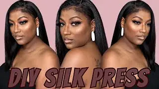 HOW TO: DIY SILK PRESS ON  NATURAL 3C-4A HAIR |CURLY TO STRAIGHT | NO FRIZZ | MELODYSUSIE HAIR DRYER