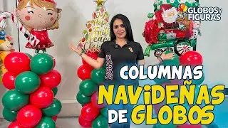 C&oacute;mo Hacer una Columna de Globos 🎈para Fiesta de Navidad | Globos y Figuras