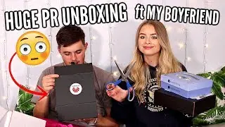 HUGE PR UNBOXING HAUL WITH MY BOYFRIEND!! (ft the coolest item I've received in PR)