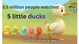 🦆 Five Little Ducks  | kindergarten Rhyme & counting numbers Song #baby #kids #viral  @poyokids2024 