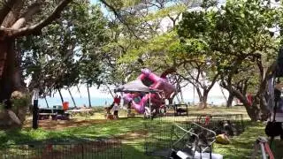 Jumping castle blown away