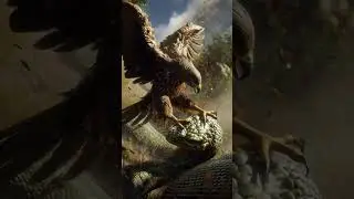 Giant Eagle attacking an Giant Anaconda. Subscribe for more.  #ai #eagle #anaconda #viral #wildlife