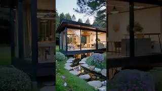 Glass and Wooden Cabin in nature ##cabin #wooden #shorts