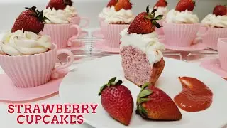 BIA109 STRAWBERRY CUPCAKES (with a strawberry buttercream frosting)