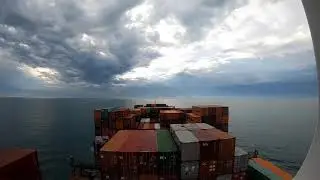 A Day Tour of a Mega Container ship- Sunrise to Sunset Timelapse
