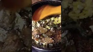 Cooking delicious Beef 🥩 meat with Eggs 🍳 | Cooking Sounds | Frying Sounds | #shorts