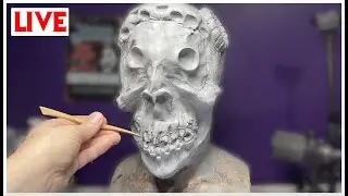 Creature Art- Clay Sculpting a Wendigo Monster Mask
