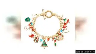 Cute Christmas Series Santa Claus Tree Elk Pendant Bracelets for Women Handmade OT Chain Thanksgivin
