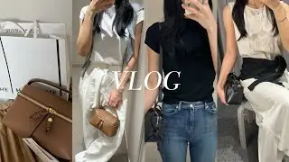 VLOG | 직장인 브이로그 | 구독자 옷 이벤트..🤍 | 내돈내산 10만원대 가방 추천 | 쇼핑 브이로그 🛍️| 입생로랑 | 엘로주 | 하시에 | 언박싱 | 데이트 브이로그