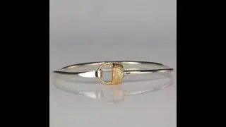 ESTATE - Sterling Silver and 14K Yellow Gold Nantucket Basket Bangle