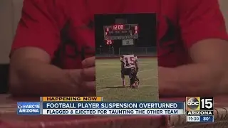 Football player suspension overturned