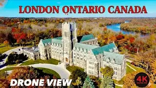 Canada autumn season 🇨🇦 2025 | London Ontario Drone video 4K ultra HD | खूबसूरत कनाडा अक्टूबर महीना 