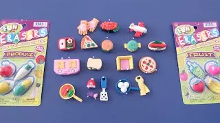 Fun Mini Erasers Produce and Fruit pieces