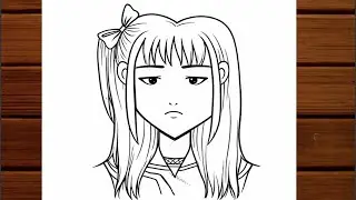 Anime Girl Line Art Drawing | Easy Sketch for beginners | Simple sketch step by step