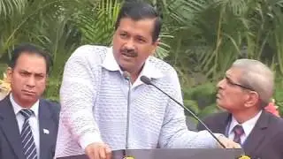 Delhi CM Arvind Kejriwal Addresses During celebration of Republic Day at Chhatrasal stadium