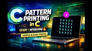 Pattern Printing in C |Pattern - 4| Simple & Easy Tricks 🔥 | Exam & Interview