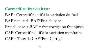 Calcul du fret maritime partie 1