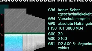 Lehrgang CNC Drehen  04 - L&auml;ngsrunddrehen G82 im Zyklus (PAL G-CODE f&uuml;r Anf&auml;nger) 👨&zwj;🎓👨🏻&zwj;💻