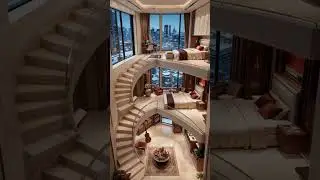 Rich Burgundy & Cream Multi-Level Modern Apartment | #youtubeshorts #shorts #viral