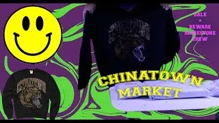 chinatown market sale unboxing + beware rhinestone crewneck