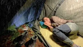Very Heavy Rain‼️ Solo Camping in long Heavy Rain with Thunder for Relaxing & Sleeping 💯