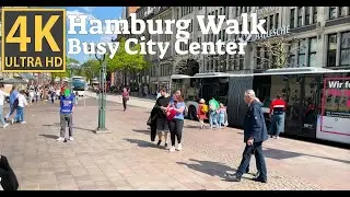 4K Walk | Hamburg Busy City Center | Beautiful Summer ☀️