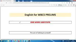 ENGLISH FOR WBCS PRELIMS