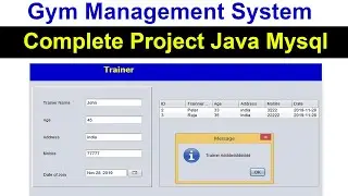 Gym Management Complete Project in Java Mysql
