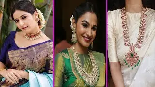 Fabulous Color Saree Jewellery Ideas, saree with Jewellery ideas contrast jewellery for saree 2021