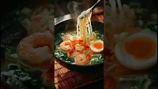 Seafood Ramen 🦐🍜 | Easy Japanese-Style Noodle Soup at Home #asmr #recipe #foodasmr #asmrshorts #food