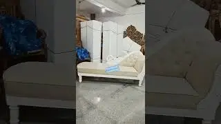 Teak wood Carved Wooden sofa coush white dico paint
