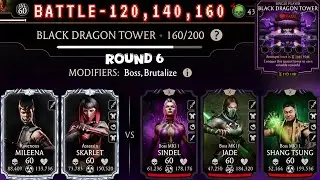 Fatal Black Dragon Tower Boss Battle 160 & 120, 140 Fight + Rewards MK Mobile 2025