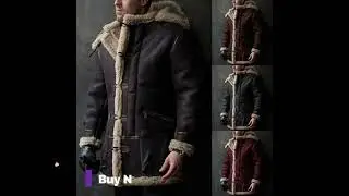 Men'Solid Color Fur One-Piece Hooded Single-Breasted Coat With Zipper Pockets Loose Warm #shorts