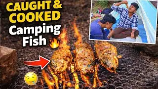 Camping🏕️Adventure🔥 | catch 🪝& Cook🥄 fish 🐠 in Nature🌿camping#fishing#nature #campfire #fishcooking