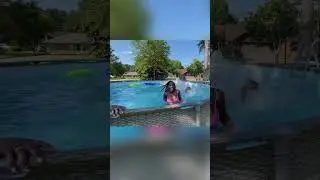 Jumping into the pool striking a pose #pool #poolparty #pooljumps #youtubeshorts #shortvideo #jump