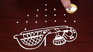 Saraswati + Veena Rangoli Design By 7X1 Dots Excellent Creative Muggulu Ideas Rangoli Latest Designs