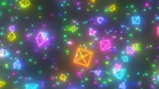 Retro 80s Rainbow Color Television Wireframe Pyramids Glitchy Space 4K Video Effects HD Background