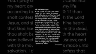 Rededication Prayer