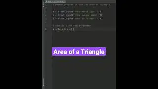 Python program to Calculate the Area of a Triangle