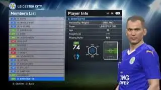 Leicester City Faces & Stats - Pes 2016