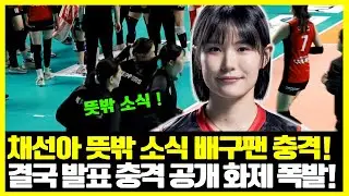 (여자배구) 채선아, 결국 이렇게 될 줄이야&hellip; 팬들이 그토록 궁금해했던 충격적인 선택의 전말이 밝혀졌다! 