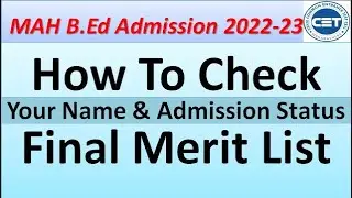 BEd. Second Round I Very important information I Admission Updates
