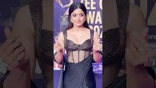 #rashmikamandanna Stunning Black Ensemble at Zee Cine Awards 2025