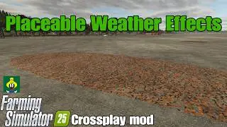 Модификация для кроссплатформенной игры FS25, позволяющая размещать погодные эффекты на экране.